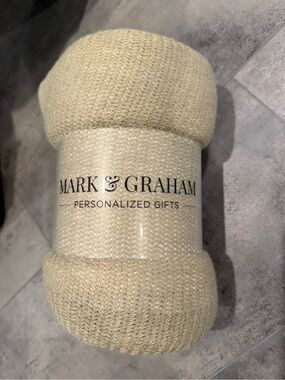 Mark & Graham Cream Knit Throw